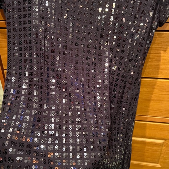 Navy sequined WHBM blouse - Picture 3 of 5